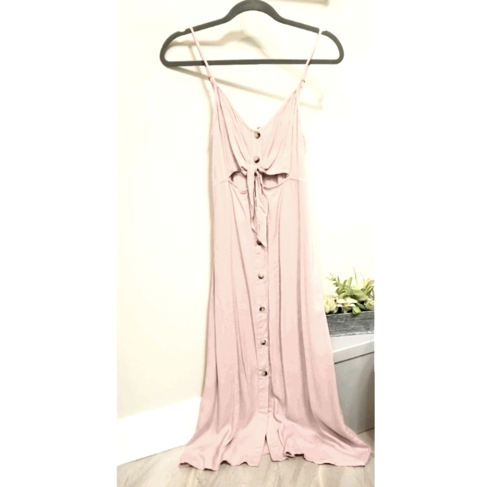 Pink button down dress
